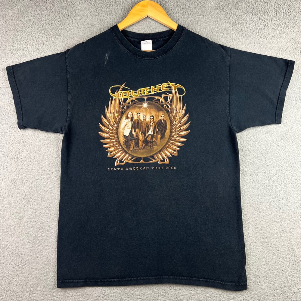 Journey North American Tour 2006 Black Graphic T-Shirt Mens Large Anvil Concert